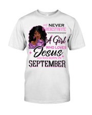 September girl who love Jesus design printed t shirt design birthday t shirt Classic T-Shirt front