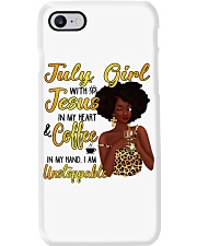 July Girl with Jesus in my heart design Phone Case tile