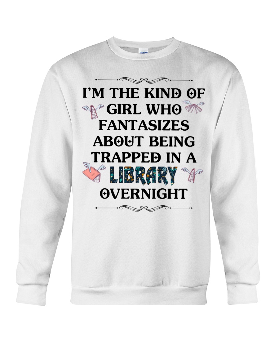 library overnight Crewneck Sweatshirt