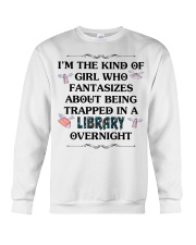 library overnight Crewneck Sweatshirt front