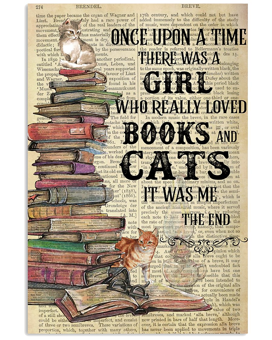 Books Cats Once Upon A Time Vertical Poster 11x17 Poster