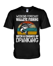 Walleye Fishing With A Chance Of Drinking V-Neck T-Shirt thumbnail