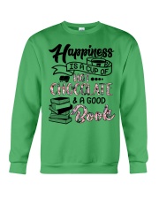 A cup of hot chocolate and a good book Crewneck Sweatshirt thumbnail