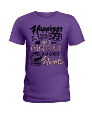 A cup of hot chocolate and a good book Ladies T-Shirt thumbnail