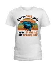 Cool Girls Are Fishing Drinking Beer Ladies T-Shirt thumbnail