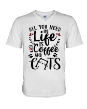 All You Need In Life Cats Coffee V-Neck T-Shirt thumbnail