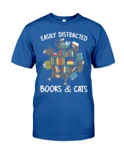 Easily Distracted By Books And Cats Classic T-Shirt tile