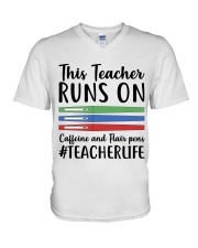 Caffeine And Flair Pens V-Neck T-Shirt thumbnail