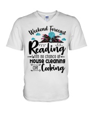 Weekend forecast Reading V-Neck T-Shirt thumbnail