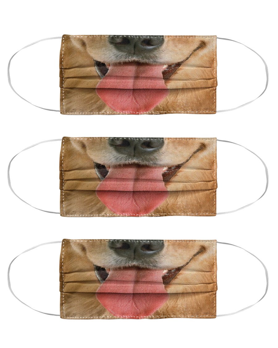 Cute Tongue Golden Retriever Face Mask Cloth Cloth Face Mask - 3 Pack
