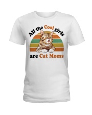 Cool Girls Are Cat Moms Ladies T-Shirt thumbnail