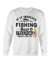 Fishing Beer And Freedom Crewneck Sweatshirt thumbnail
