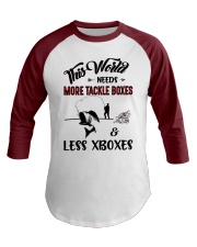 This world needs more tackle boxes Baseball Tee front