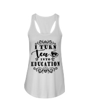 I turn tea into education Ladies Flowy Tank thumbnail