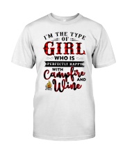 Im The Type Of Girl Campfire And Wine Classic T-Shirt thumbnail