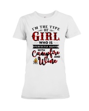 Im The Type Of Girl Campfire And Wine Premium Fit Ladies Tee thumbnail
