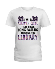 Long Walks Through The Library Ladies T-Shirt thumbnail