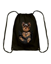 Yorkie in pocket Gift t Shirt Drawstring Bag thumbnail