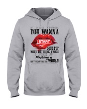 Wishing A Motherfucker Would Hooded Sweatshirt thumbnail