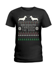 Dachshund Through The Snow TShirt Ladies T-Shirt thumbnail