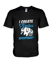 I Create Smiles What's Your Superpower V-Neck T-Shirt tile