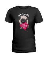 Just A Girl Who Loves Pugs Ladies T-Shirt tile