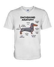 Dachshund Anatomy V-Neck T-Shirt tile