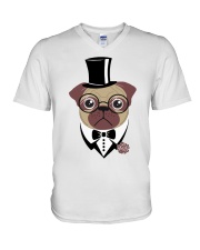 Pug Hubs Hubby V-Neck T-Shirt tile