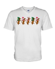 Dachshund Christmas V-Neck T-Shirt tile