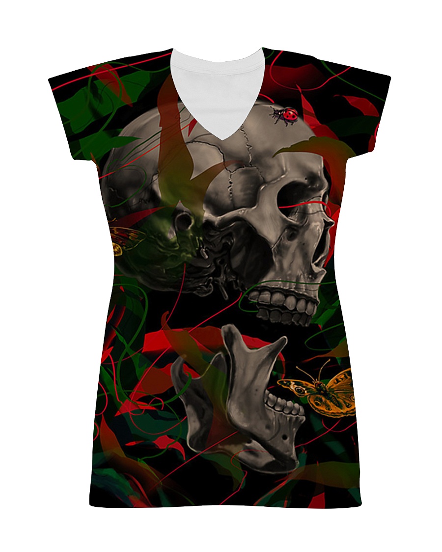 3D PRINT SKULL T-SHIRT All-over Dress