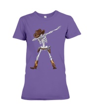 DABBING SKELETON COWBOY HAT HALLOWEEN FUNNY DAB Premium Fit Ladies Tee thumbnail