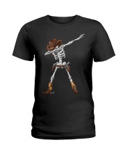 DABBING SKELETON COWBOY HAT HALLOWEEN FUNNY DAB Ladies T-Shirt thumbnail