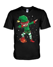 DABBING ELF FOOTBALL DABBING SANTA V-Neck T-Shirt thumbnail