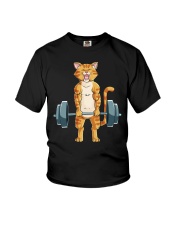 CAT FITNESS GYM LIFTING WEIGHTS Youth T-Shirt thumbnail