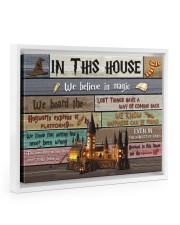 In This House We Believe In Magic Floating Framed Canvas Prints White tile