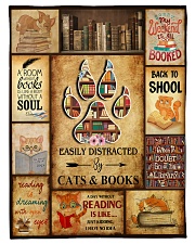 Easily Distracted By Cats And Books Small Fleece Blanket - 30" x 40" front