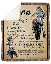 Gift For Son - To My Son Biker Sherpa Fleece Blanket tile