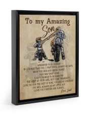 Gift For Son - To My Son Biker Floating Framed Canvas Prints Black tile
