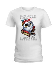 Owl T Shirt Design - Gifts For Book Lovers Custom Ladies T-Shirt tile