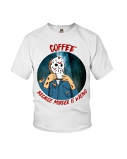 Coffee Because Murder Is Wrong Halloween Youth T-Shirt tile