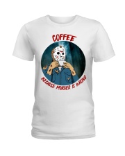 Coffee Because Murder Is Wrong Halloween Ladies T-Shirt tile