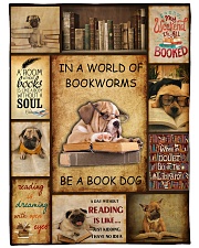In A World Of Bookworms Be A Book Dog Fleece Blanket tile