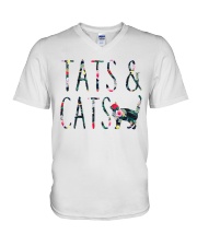Tats and Cats V-Neck T-Shirt thumbnail