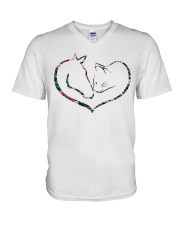 Horses and Cats V-Neck T-Shirt thumbnail