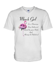 Flamingo Girl V-Neck T-Shirt thumbnail
