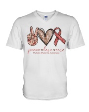 Peace Love Cure V-Neck T-Shirt thumbnail