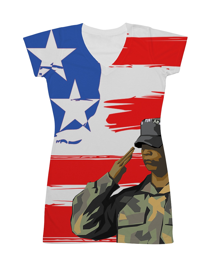 USA All Over Dress - Patriotic Dress With Soldier All-over Dress