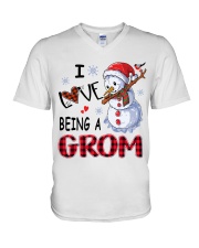 I Love Being A Grom - Xmas V-Neck T-Shirt tile