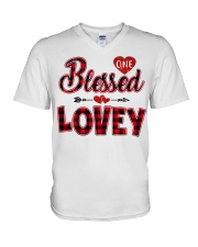 Blessed Lovey - Red V-Neck T-Shirt tile
