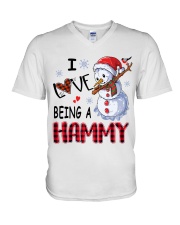 I Love Being A Hammy - Xmas V-Neck T-Shirt tile